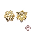 Real 18K Gold Plated 6-Petal 925 Sterling Silver Bead Caps STER-M100-26-1