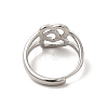 304 Stainless Steel Double Heart Adjustable Ring for Women RJEW-P081-02P-3
