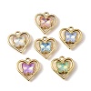 UV Plating Alloy Glass Pendants FIND-K032-21G-1