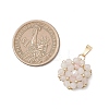 Natural Rose Quartz Faceted Round Cluster Flower Pendants PALLOY-MZ01197-08-2