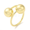 Rack Plating Brass Round Ball Cuff Rings RJEW-D015-01G-1