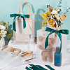 Transparent Frosted PVC Plastic Gift Tote Bags with Green Ribbon ABAG-WH0048-68C-4