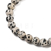 Natural Dalmatian Jasper Jasper Round Beaded Bracelets BJEW-G073-16-5