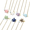 Ocean Handmade Porcelain Starfish Pendant 304 Stainless Steel Cable Chain Necklaces for Women NJEW-JN06138-2