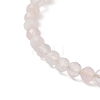 Natural Rose Quartz Beaded Cuff Bangles BJEW-JB13326-03-4
