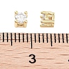 Brass Micro with Single Clear Zirconia Beads KK-C051-30G-3