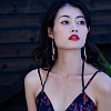 Teardrop Brass & Glass Tassel Dangle Earrings FS-WG2E167-01-3