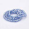 Pearl Luster Plated Glass Faceted Drum Beads Strands GLAA-A032-4mm-PL07-2