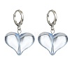 5 Pair 5 Color Acrylic Heart Dangle Leverback Earrings EJEW-TA00254-2