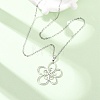 304 Stainless Steel Flower Pendant Cable Chain Necklaces for Men Women NJEW-K308-05B-P-2