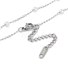 304 Stainless Steel with Shell Pearl Pendant Necklaces NJEW-Z033-02P-3