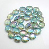 Faceted Electroplate Crystal Glass Oval Beads Strands X-EGLA-F060B-03-2