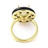 Rack Plating Round Brass Enamel Adjustable Rings RJEW-U004-01C-G-3