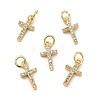 Brass Micro Pave Cubic Zirconia Charms KK-E068-VB260-2