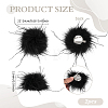 Ostrich Feather Brooches for Clothes JEWB-WH0030-98-2