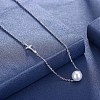 925 Sterling Silver Pearl Cross Shape Pendant Necklaces NJEW-BB30761-5