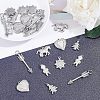 Unicraftale 24Pcs 6 Styles 304 Stainless Steel Pendants STAS-UN0022-45-4