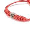2Pcs 2 Color Alloy with Word Love Beaded Cord Bracelet BJEW-JB07859-4