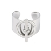 304 Stainless Steel Circular & Rod-shaped Open Cuff Rings RJEW-C095-01P-2