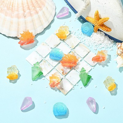 30Pcs 6 Styles Luminous Resin Conch Display Decorations DJEW-CJ0001-37-1