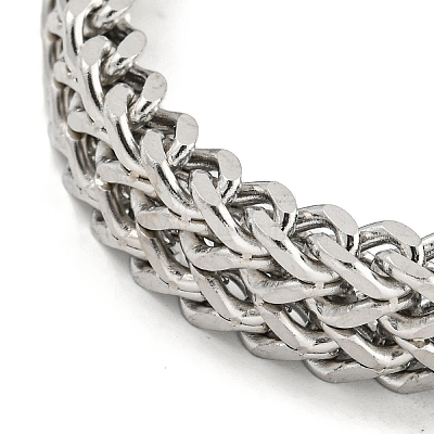 Tarnish Resistant 201 Stainless Steel Wheat Chain Bracelets with Magnetic Clasps for Women and Men BJEW-F473-06P-02-1