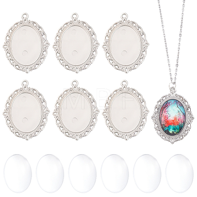 DIY Oval Pendant Making Kit DIY-BBC0003-10-1