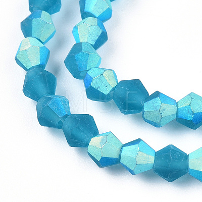 Imitate Austrian Crystal Bicone Frosted Glass Beads Strands EGLA-A039-T6mm-MB-M-1