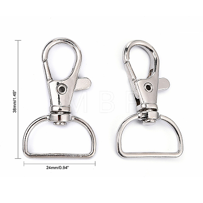 Iron Swivel D Rings Lobster Claw Clasps IFIN-C051-1-1
