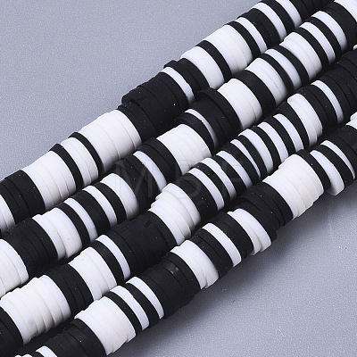 Handmade Polymer Clay Beads Strands CLAY-R089-6mm-086-1