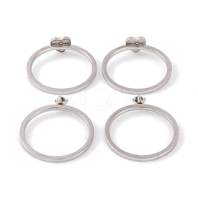 Heart 304 Stainless Steel Finger Ring Set for Women RJEW-C086-30-P-1