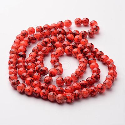 Spray Painted Glass Bead Strands X-GLAD-S075-8mm-39-1