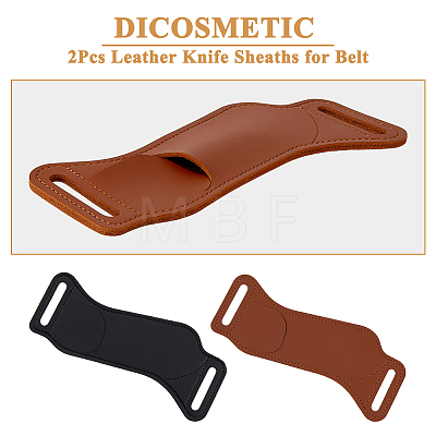 2Pcs 2 Colors Imitation Leather Folding Knife Protective Case FIND-HY0003-08-1