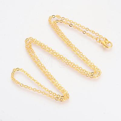 Brass Cable Chains Necklaces MAK-R019-G-1