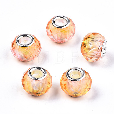 Baking Painted Glass European Beads DGLA-N033-05A-A02-1