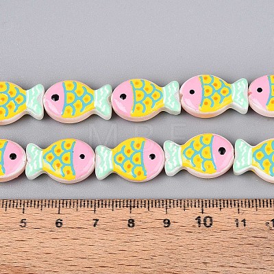 Dyed & Heated Glass Enamel Beads GLAA-T023-45C-1