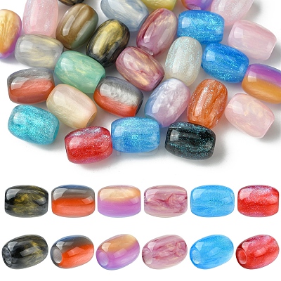 30Pcs 3 Styles Resin European Beads RESI-FS0001-71-1