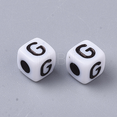 White Opaque Acrylic Beads LS-X-MACR-R869-02G-1
