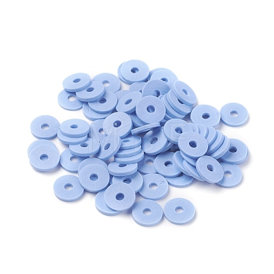 Flat Round Eco-Friendly Handmade Polymer Clay Beads CLAY-R067-8.0mm-32-1