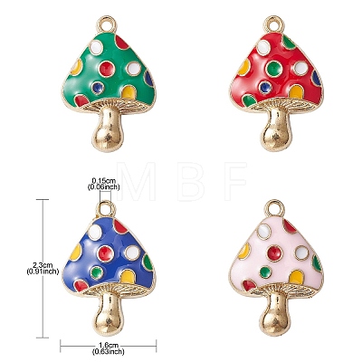 8Pcs 4 Colors Autumn Theme Rack Plating Alloy Enamel Pendants ENAM-YW0003-35-1