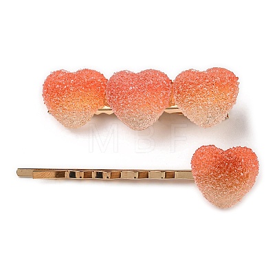 Gradient Heart Resin & Iron Clips Sets PHAR-F018-02D-1