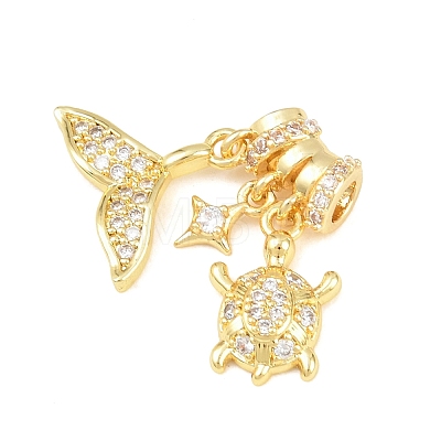 Brass Micro Pave Cubic Zirconia Pendants KK-Z151-09G-01-1