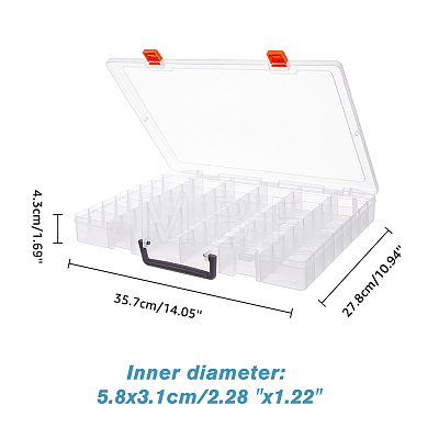 48 Grids Transparent Polypropylene(PP) Storage Box Organizer CON-WH0089-60A-1