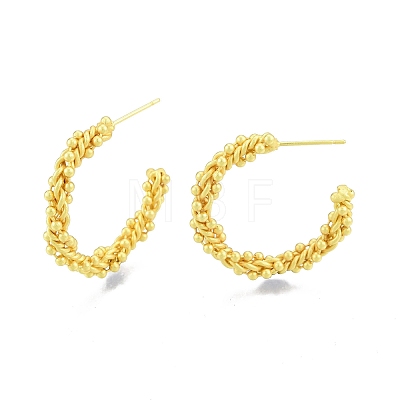 Brass Twist Rope Stud Earrings EJEW-G322-08MG-1