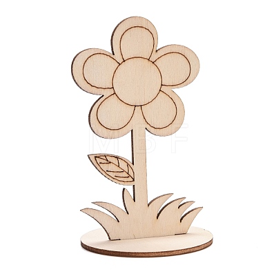 DIY Unfinished Wood Flowers Cutout WOOD-P017-04-1