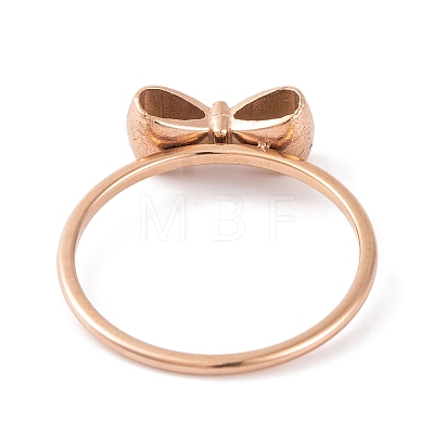 304 Stainless Steel Bowknot Finger Ring for Women RJEW-C086-01-RG-1