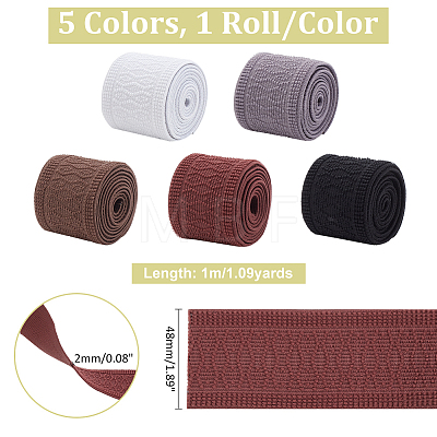 ARRICRAFT 5M 5 Colors Polyester Thick Elastic Wide Band SRIB-AR0001-12-1