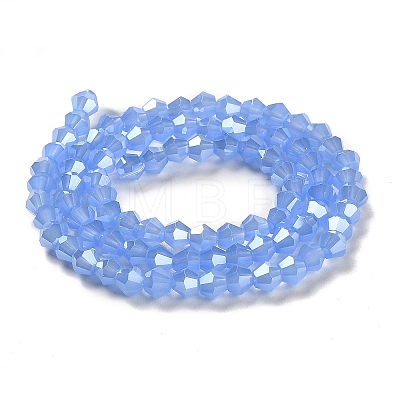 Imitation Jade Electroplate Glass Beads Strands GLAA-F029-J4mm-C04-1