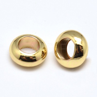 Brass Flat Round Spacer Beads X-KK-M085-10G-NR-1