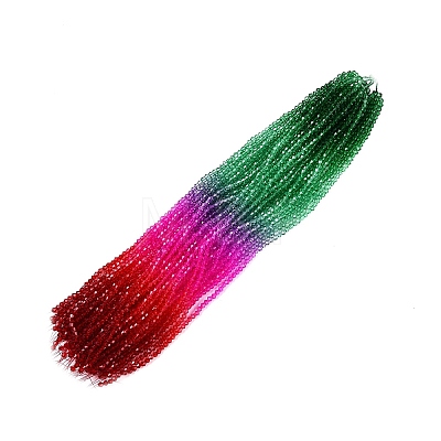 Gradient Color Baking Painted Glass Bead Strands DGLA-A039-T6mm-A010-1