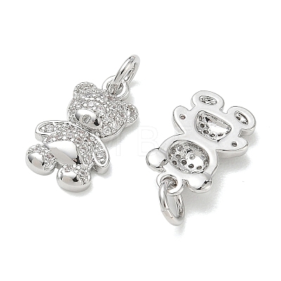 SHEGRACE Brass Micro Pave Clear Cubic Zirconia Pendants XGRQ3P254-633P-1
